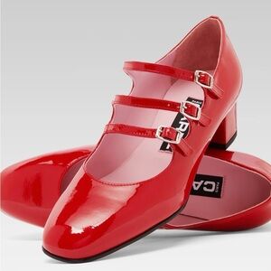 Carmel Paris patent red leather Kina Mary Janes, size 41